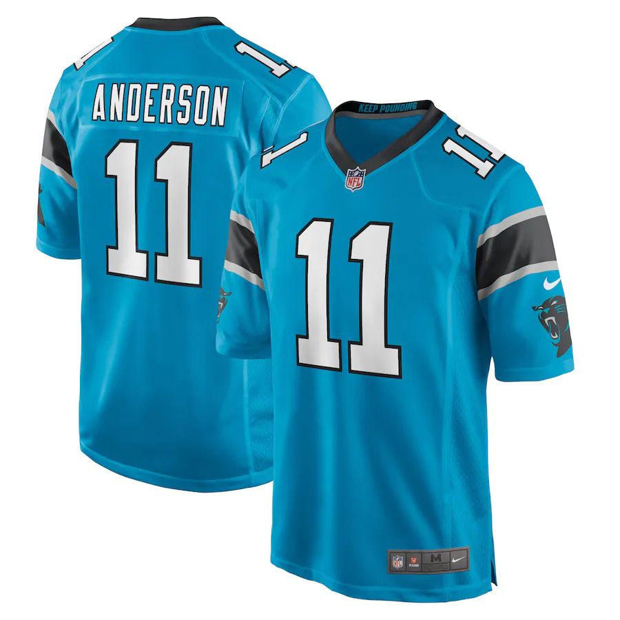 Cheap Men Carolina Panthers 11 Robby Anderson Nike Blue Game NFL Jersey